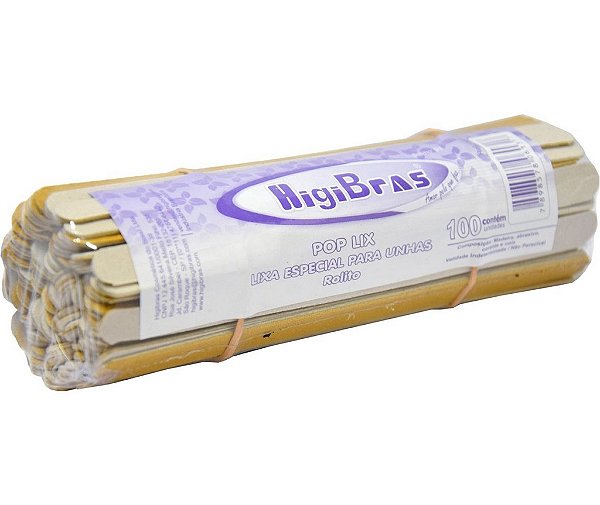 Lixa para Unhas Rolito 11cm HigiBras 281 – Pcte c/ 100 unid