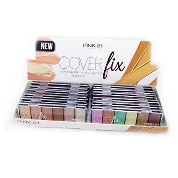 Paleta de Corretivo e Iluminador Pink 21 Cosmetics CS2303 - Box c/ 12 unid