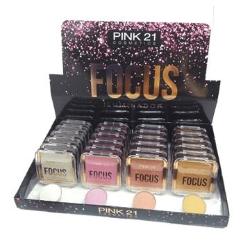 Paleta de Iluminador Focus Pink 21 Cosmetics CS2434 - Box c/ 24 unid