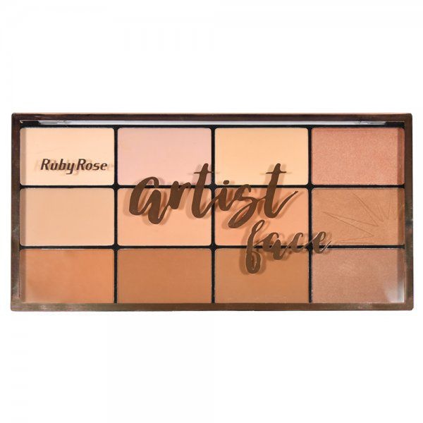 Paleta de Pó Facial e Pó Bronzeador Artist Face Ruby Rose HB-7218