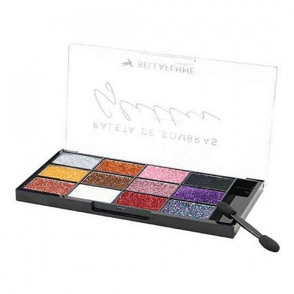 Paleta de Sombras Glitter 12 Cores Bella Femme BF10062