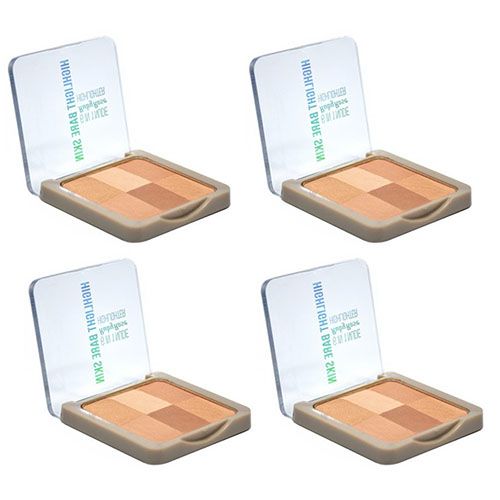 Pó Iluminador Highlight Bare Skin 6 em1 Ruby Rose HB-7214 - Kit c/ 04 unid