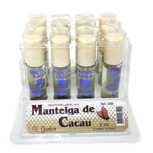 Protetor Labial com Manteiga de Cacau V. Garbin 008 - Box c/ 12 unid