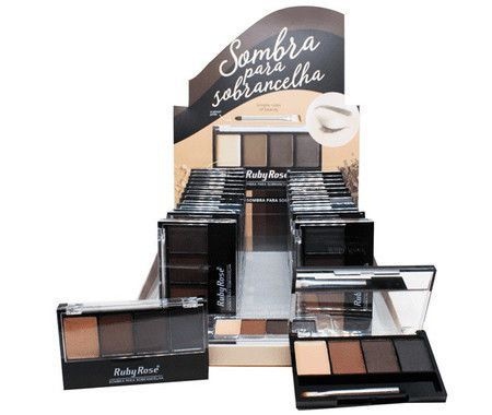 Trio de Sombras + Primer para Sobrancelhas Ruby Rose HB-9354 - Box c/ 24 unid