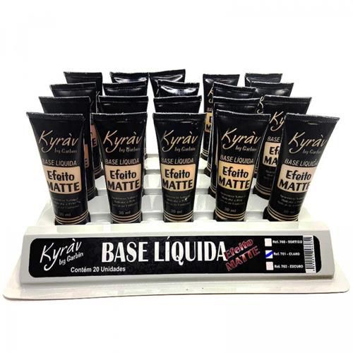 Base Líquida Efeito Matte Cores Claras Kyrav 761 - Box c/ 20 unid