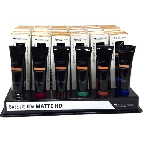 Base Líquida Matte HD Max Love Cores Claras 08 ao 15 – Box c/ 36 unid