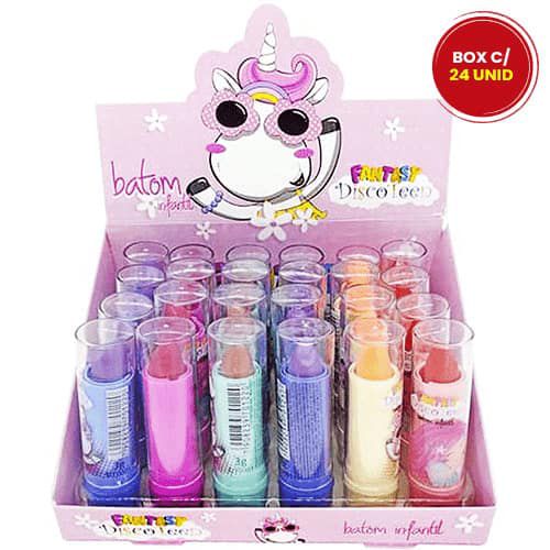 Batom Bastão Infantil Fantasy Disco Teen DT0001 - Box c/ 24 unid