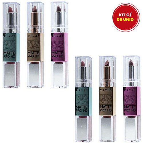 Batom Duo Matte Luxury Pro HD Vivai 3020 – Kit c/ 06 unid