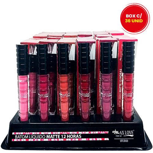 Batom Líquido Matte Max Love 12 horas - Box c/ 36 unid