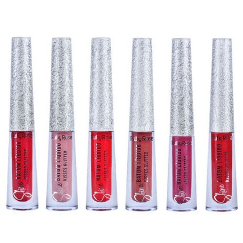 Batom Líquido Shine Kisses Glitter Ruby Rose Group 02 HB-8223 – Kit c/ 06 unid