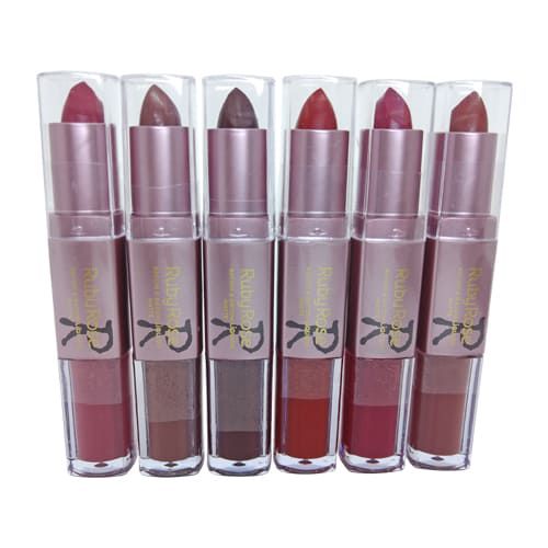 Batom Matte 2 em 1 Ruby Rose HB-8606 - Kit c/ 06 unid
