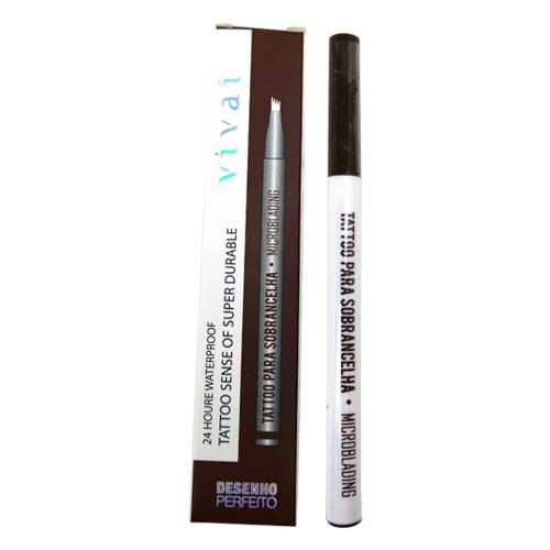 Caneta Delineadora para Sobrancelha Microblading Fio a Fio Marrom Vivai 2058.1.1