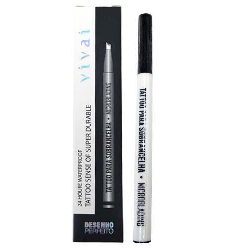 Caneta Delineadora para Sobrancelha Microblading Fio a Fio Preto Vivai 2058.1.1