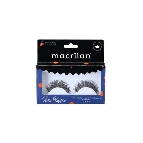 Cílios Postiços Macrilan Fios Longos e Curvados CL3-3 - Caixa c/ 10 pares