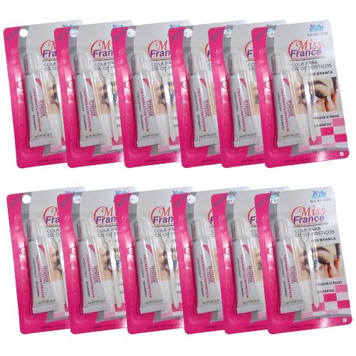 Cola para Cílios Postiços Branca Miss France MF-7038 – Box c/ 12 unid