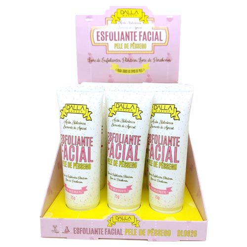 Esfoliante Facial Vegano Pele de Pêssego Dalla DL0826 – Box c/ 12 unid