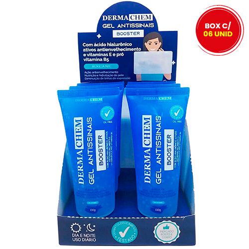 Gel Antissinais Booster Ácido Hialurônico Dermachem – Box c/ 06 unid