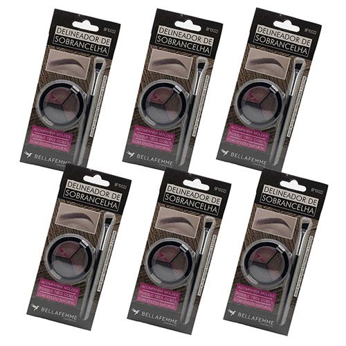 Kit Delineador de Sobrancelha Bella Femme BF10022 - Kit c/ 06 unid