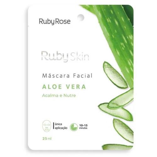 Máscara Facial de Tecido Aloe Vera Ruby Rose HB-703