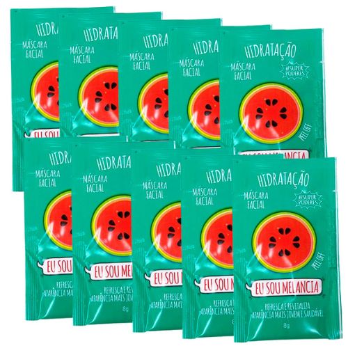 Máscara Facial Melancia Super Poderes MELSP01 - Pcte c/ 10 unid
