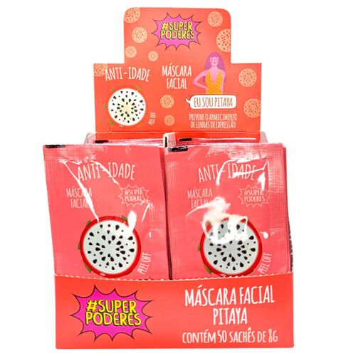 Máscara Facial Pitaya Super Poderes PITSP01 - Box c/ 50 unid