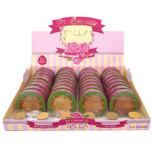 Pó Compacto Micronizado Vegano Peles Médias Dalla DL0206M - Box c/ 36 unid