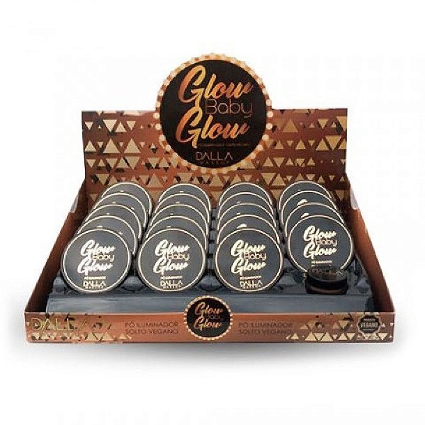 Pó Iluminador Solto Vegano  Glow Baby Glow Dalla DL0606 Cor 01  - Box c/ 19 unid