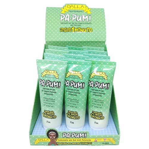 Sabonete em Gel de Limpeza Profunda Antipoluição Vegano Pa-Pum Dalla DL0825 – Box c/ 12 unid