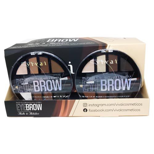 Paleta de Sobrancelha e Sombra Eyebrow Vivai 4016.9.1 – Box c/ 12 unid