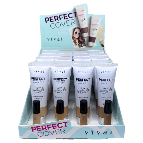 Base Líquida Matte Perfect Cover Cor 05 ao 08 Vivai 1091.4.2 - Box c/ 24 unid