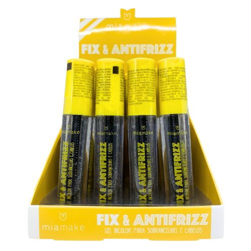 Gel Incolor para Sobrancelha e Cabelos Fix & Antifrizz Mia Make 240 - Box c/ 24 unid