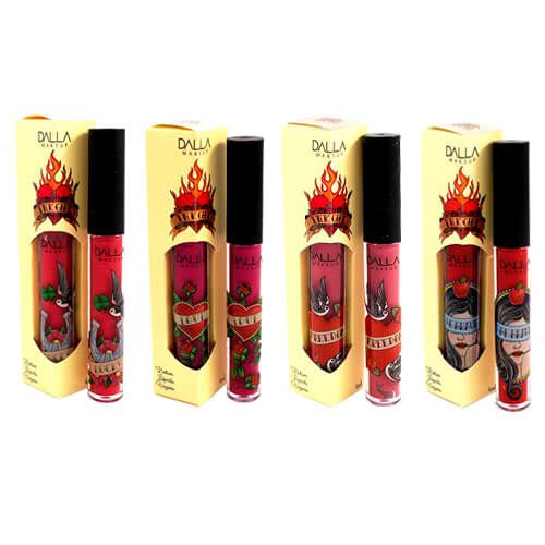 Batom Líquido Vegano Ink Girl Dalla DL0831 – Kit c/ 04 unid