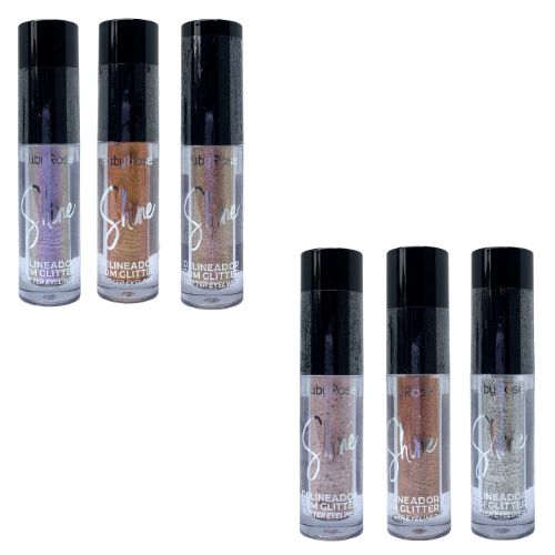 Delineador Glitter Shine Ruby Rose HB-8416 - Kit c/ 06 unid