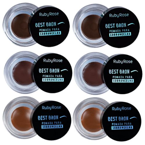Pomada Para Sobrancelha Best Brow Ruby Rose HB-8400 – Kit c/ 06 unid