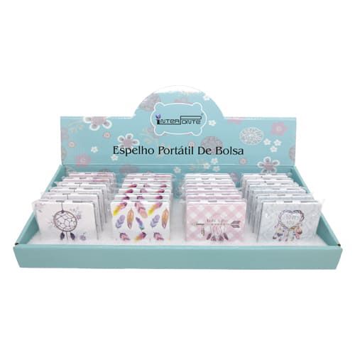 Espelho de Bolsa Estampado Interponte HJ70710/HJ70712/HJ70711 – Box c/ 24 unid