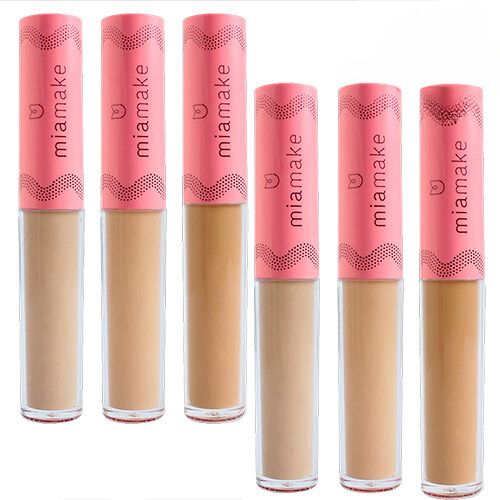 Corretivo Líquido Matte Multi-D Vitamina E Cores Médias Mia Make 248 – Kit c/ 06 unid