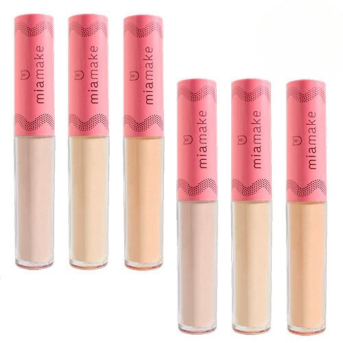Corretivo Líquido Matte Multi-D Vitamina E Cores Claras Mia Make 247 – Kit c/ 06 unid