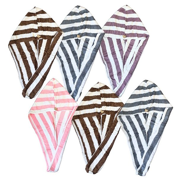 Touca Toalha para Secar o Cabelo Mandala FP-592 -  Kit c/ 06 unid