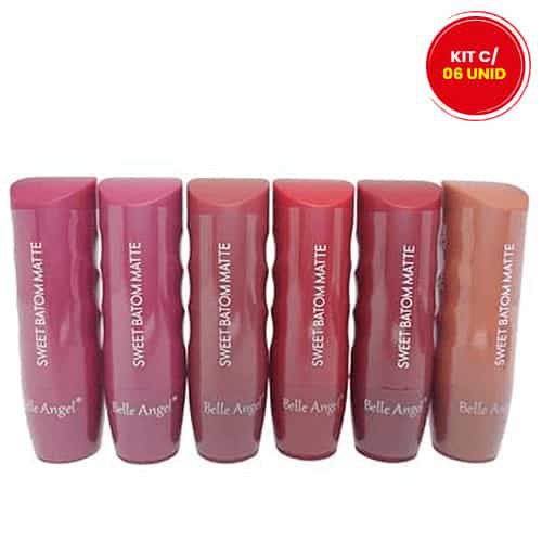 Batom Bastão Matte Sweet Belle Angel B085 - Kit c/ 06 unid