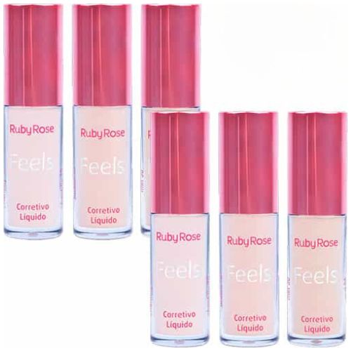 Corretivo Líquido Feels Ruby Rose HB-8102 Group 01 – Kit c/ 06 unid