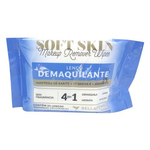 Lenço Demaquilante Manteiga de Karité Soft Skin Bella Femme BF10082