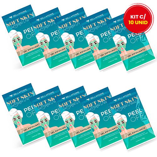 Gel Esfoliante Limpeza Facial Soft Skin Bella Femme SS80022 – Kit c/ 10 unid