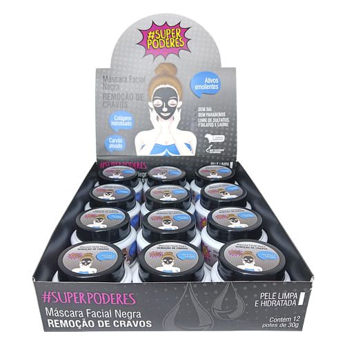 Máscara Facial Remoção de Cravos Super Poderes NRCSP01 - Box c/ 12 unid
