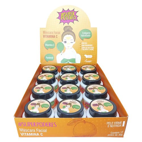 Máscara Facial Vitamina C Super Poderes VMCSP01 - Box c/ 12 unid