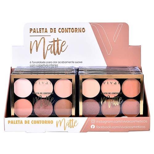 Paleta de Contorno Matte Nude Perfeito Vivai 1058 – Box c/ 12 unid