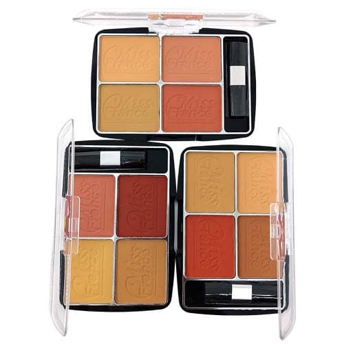 Paleta de Blush e Pó Compacto Powder Miss France MF-8387 – Kit c/ 03 unid
