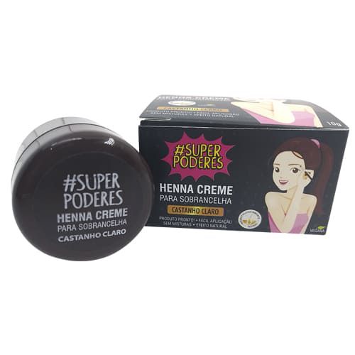 Henna Creme para Sobrancelha Castanho Claro Super Poderes CRCCSP01