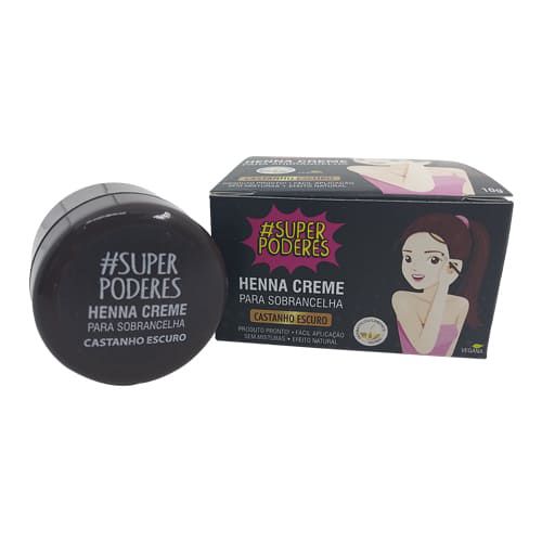 Henna Creme para Sobrancelha Castanho Escuro Super Poderes CRCESP01