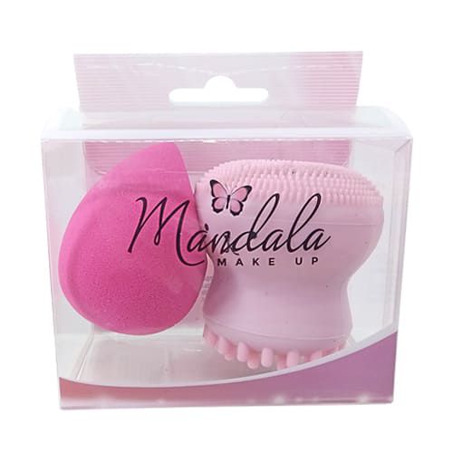 Kit de Esponja Chanfrada e Polvinho Esfoliante Mandala FP-061