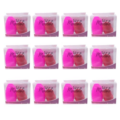 Kit de Esponja Coxinha e Limpador de Pincéis Mandala FP-063 – Pcte c/ 12 unid